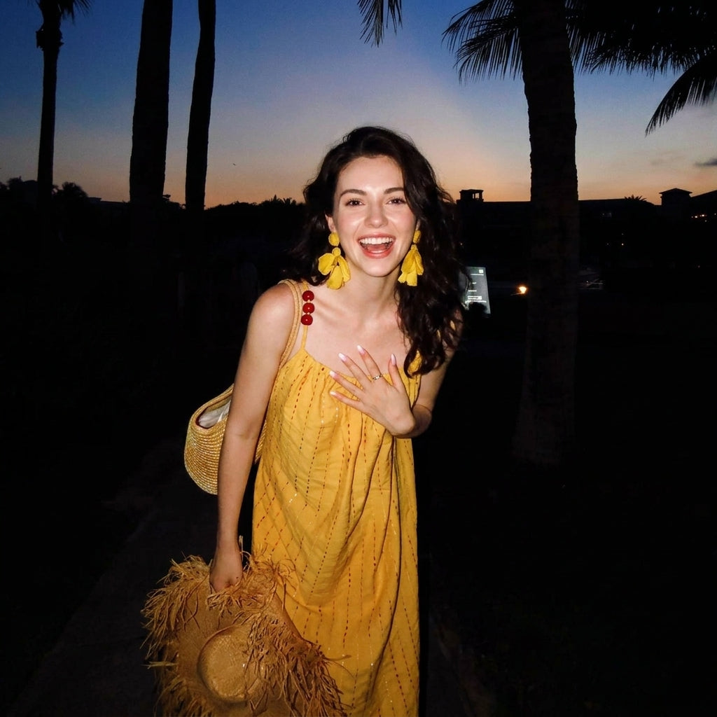 Sweet Spaghetti Strap Maxi Dress Women Beach Vacation Outfit