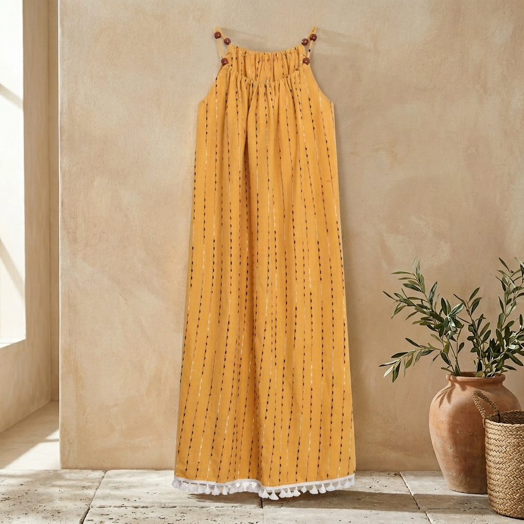 Sweet Spaghetti Strap Maxi Dress Women Beach Vacation Outfit